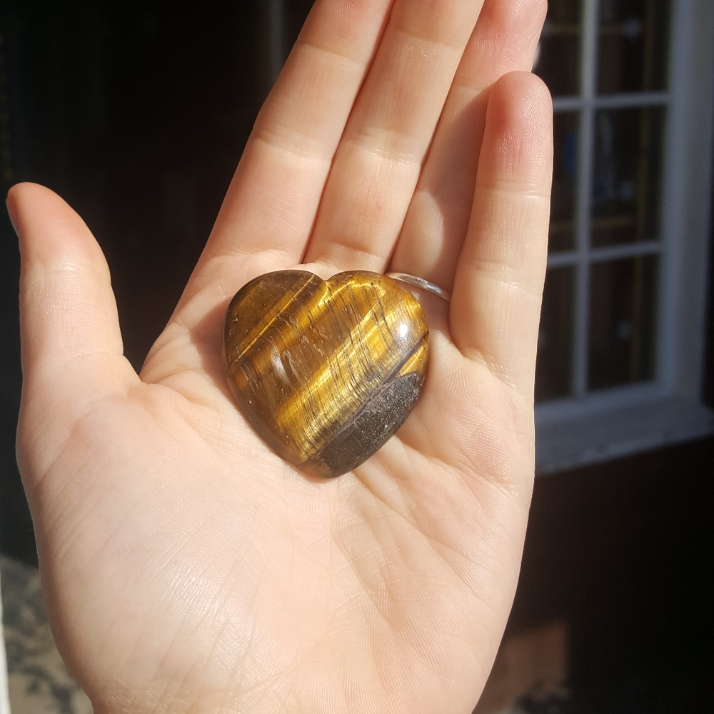 Tigers Eye Crystal Heart